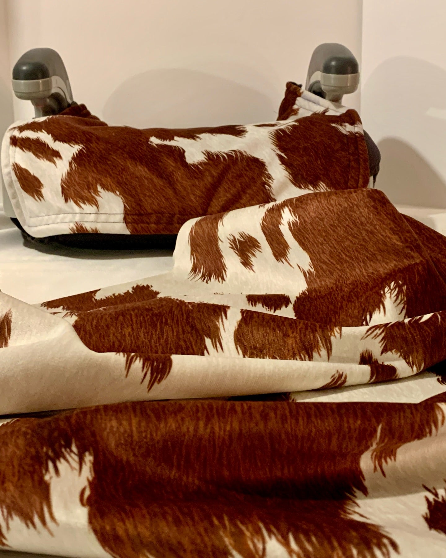 Cowhide Velvet Booster Seat Cover