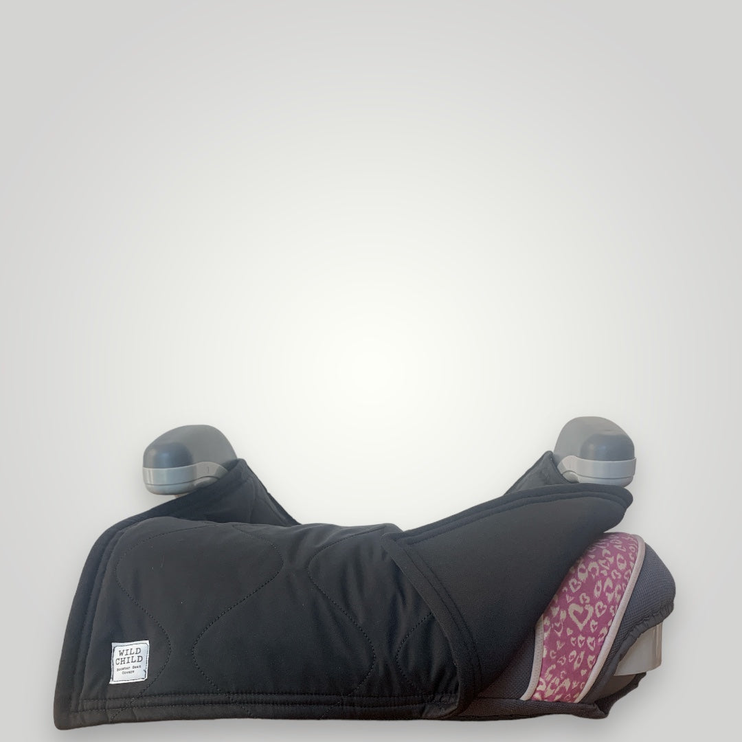 Black Caah <3 Style Quilted Kids Booster Seat Cover